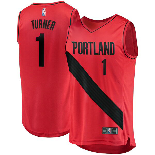 Maillot nba Portland Trail Blazers Statement Edition Homme Evan Turner 1 Rouge